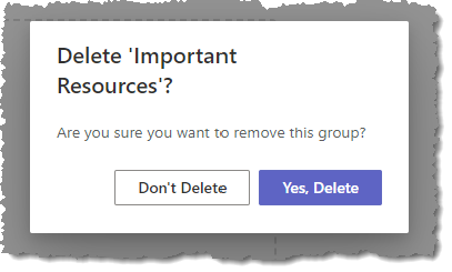 Delete Group Confirmation