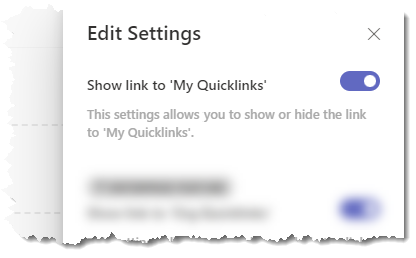 Configure My Quicklinks Link